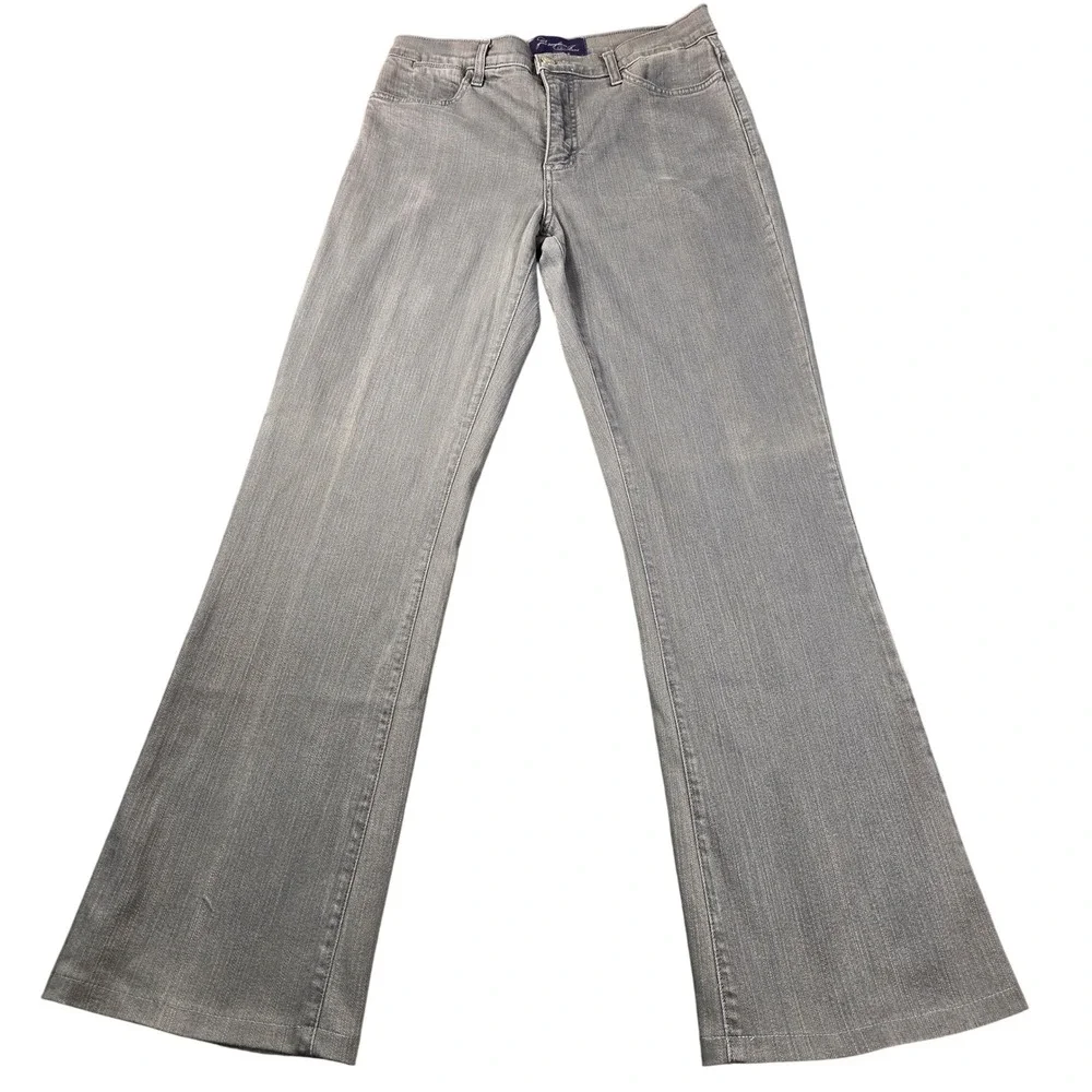 NYDJ Not Your Daughter's Jeans Gray Bootcut Rhinestone Pocket Size 6 Made in USA